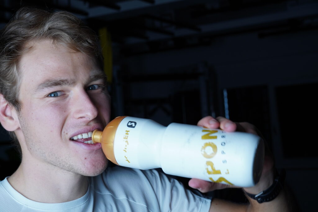 Triathlete Drinking Sponsor Sportsdrink